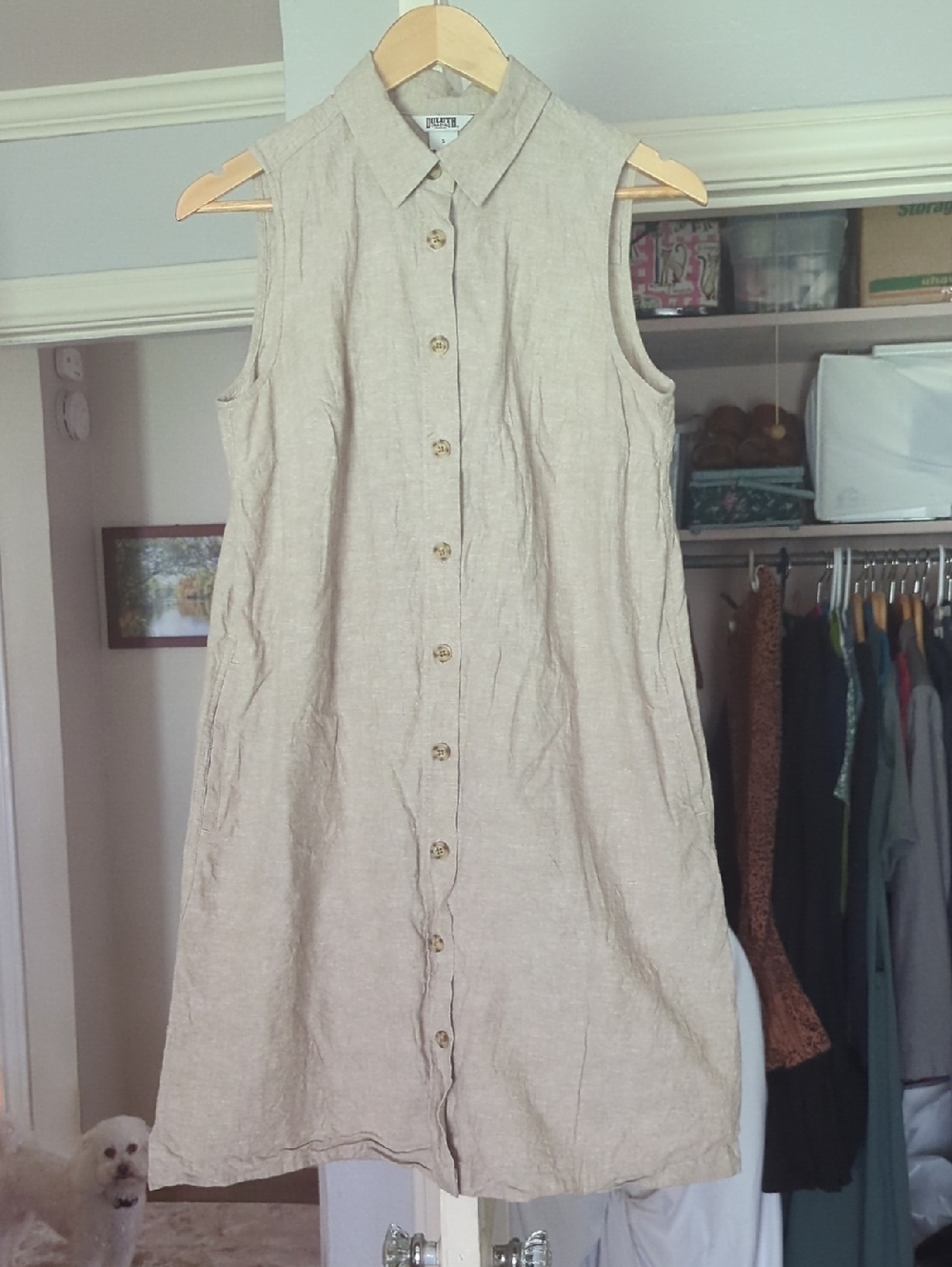 Duluth Trading Hemp Button-Front Shirt Dress - POCKETS!!!